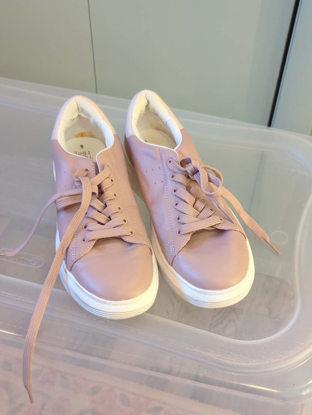 Time and Tru Mauve Lace-Up Platform Sneakers with White Sole